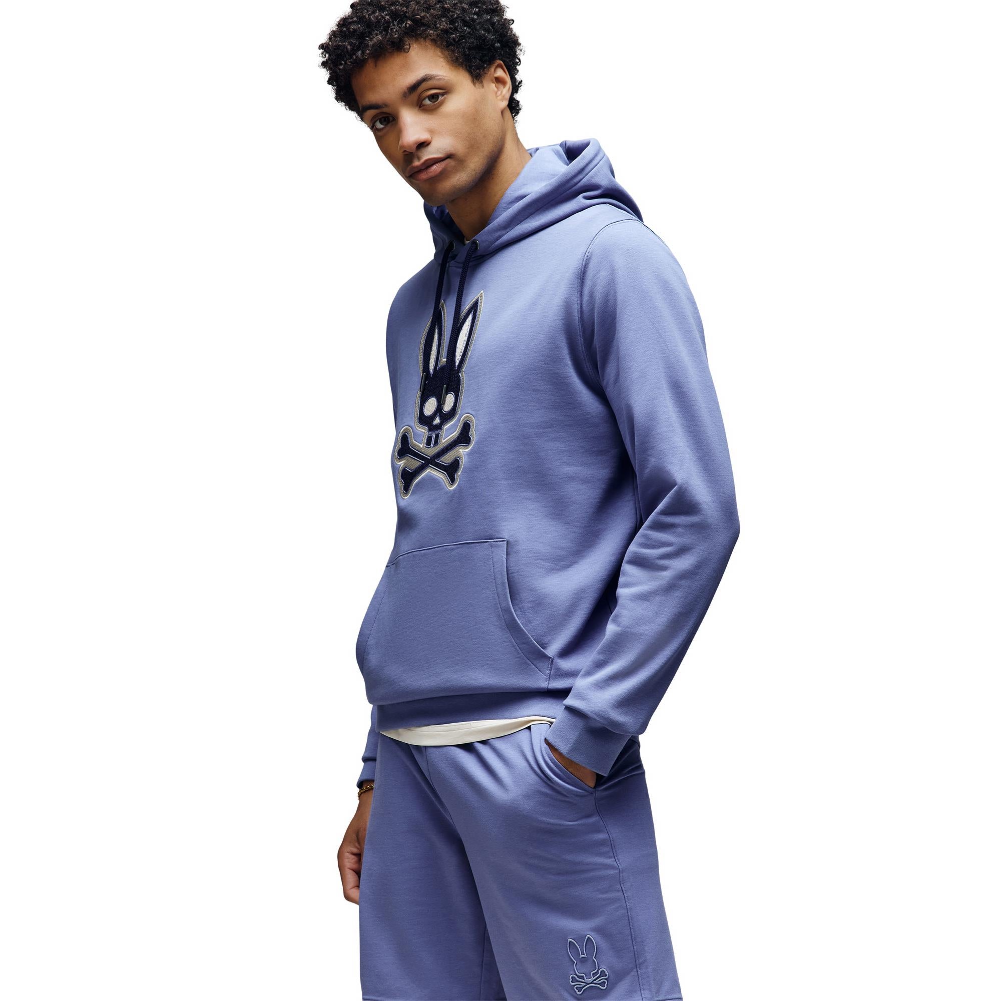 Psycho Bunny Ryder Bunny Patch Hoodie Blue Ice